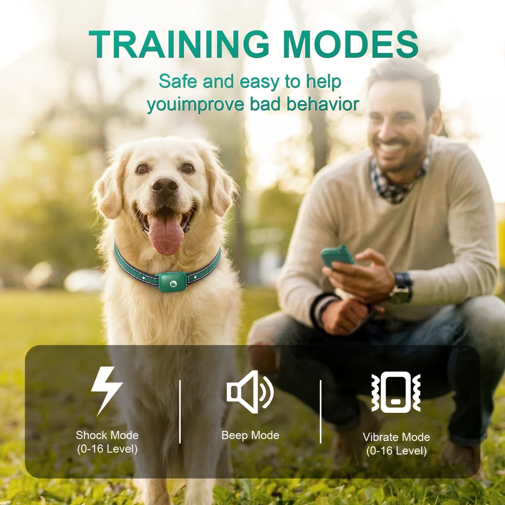 Dog Training Collar with Remote, 3 Training Modes (Beep, Vibration, Shock), E-Collar for Medium to Large Dogs, Smart Icon Remote Receiver Function