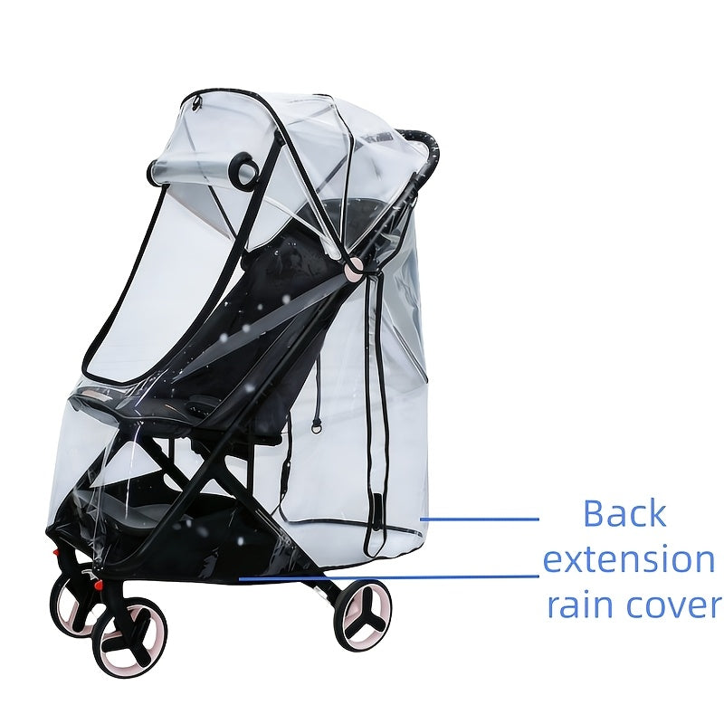 All-Weather Stroller Rain Cover Transparent EVA with Zipper Windproof Cold and Splash Resistant Full Coverage U-Shape Pram Cover for Toddlers
