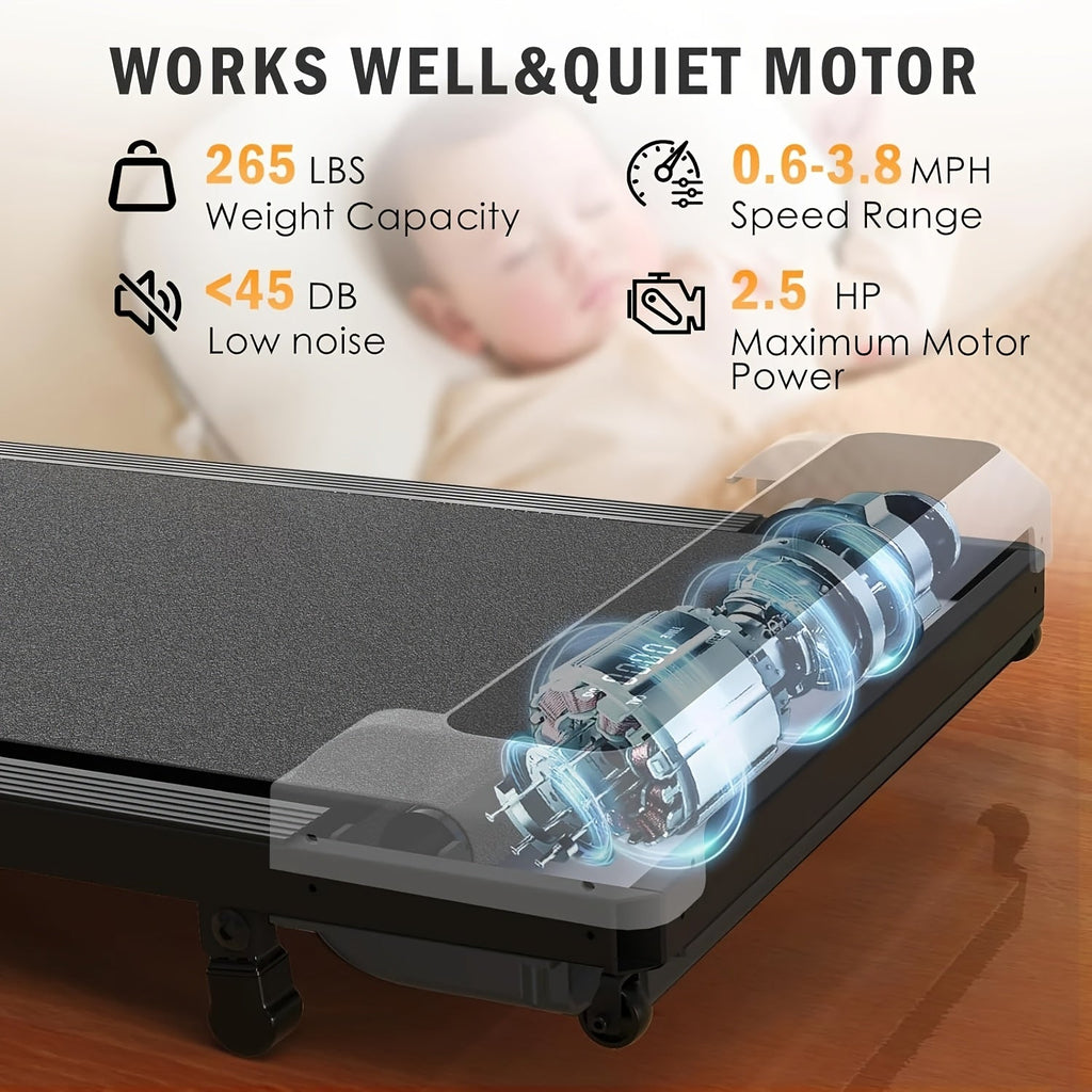4-in-1 Walking Pad Under Desk Treadmill, LED Display, Compact Folding Design, for Home Office, Small Spaces, Walking & Jogging
