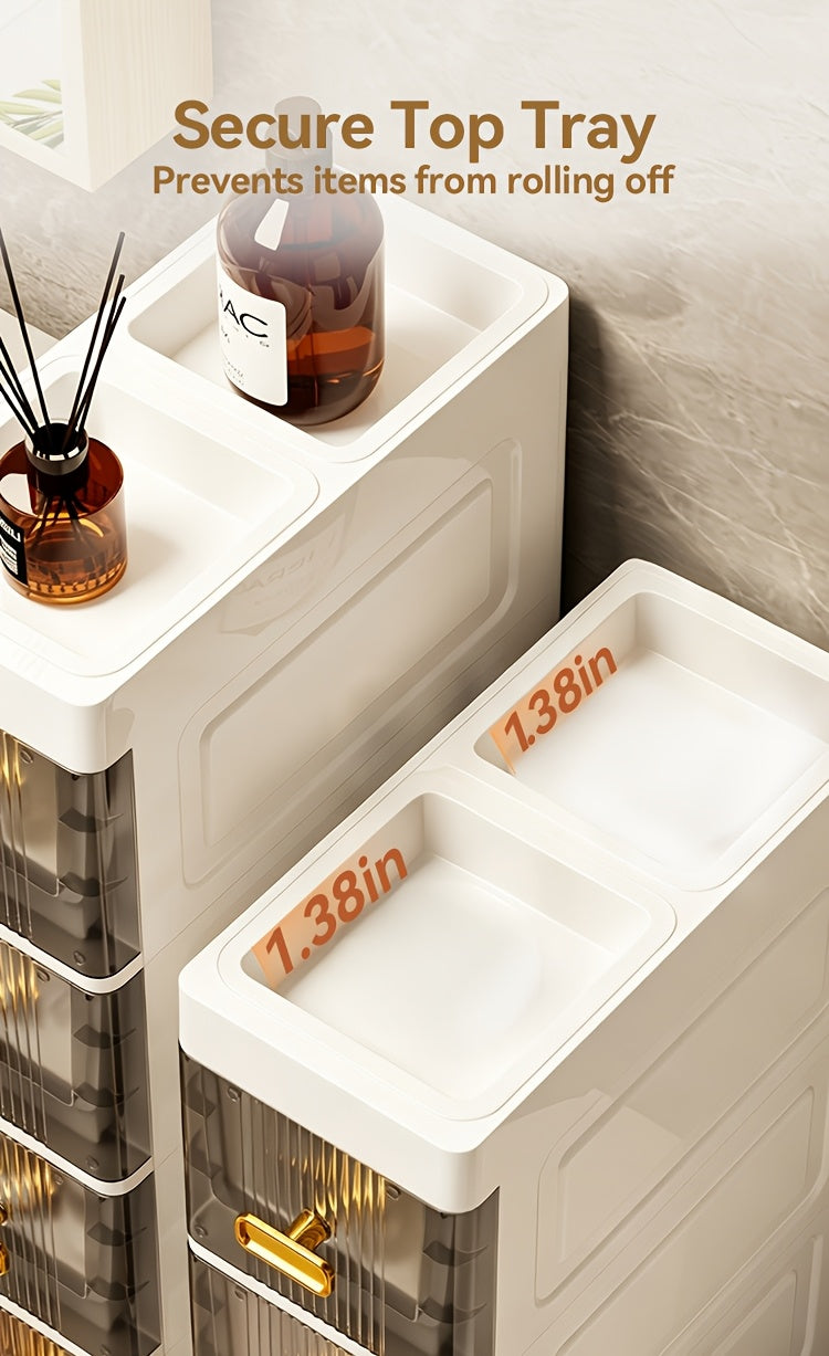 Slim Rolling Storage Cabinet with Drawers and Wheels, Waterproof PP Organizer, 3/4/5/6 Tier for Bathroom, Kitchen, Bedroom, and Small Spaces – Narrow Drawer Unit