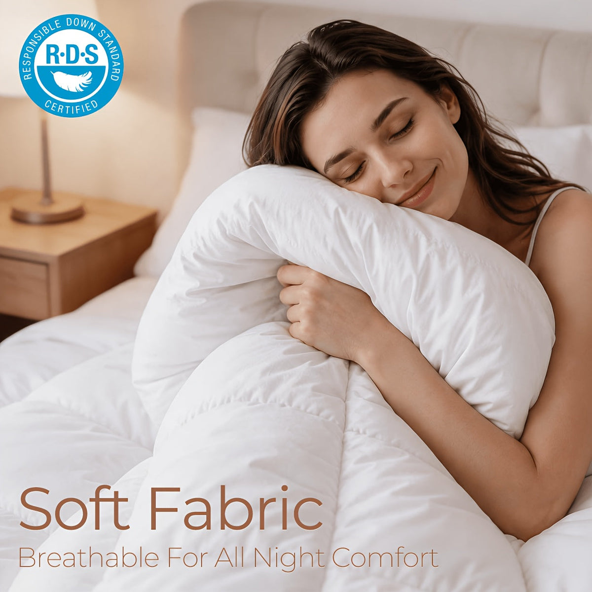 All-Season Down Feather Comforter – Lightweight Breathable & Warm with 8 Corner Tabs in White Light Blue Vibrant Blue Mineral Green | Twin Queen King Cal King Oversized King