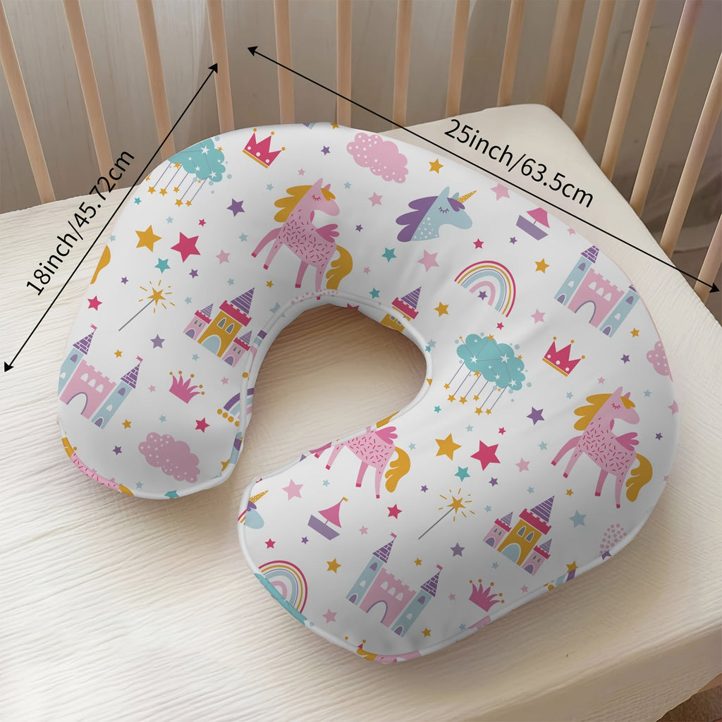 Ergonomic Nursing Pillow Breastfeeding Pillow with Cover Breathable Filling Bottle and Breastfeeding Support 0-12 Months Travel Cushion – 9 Designs
