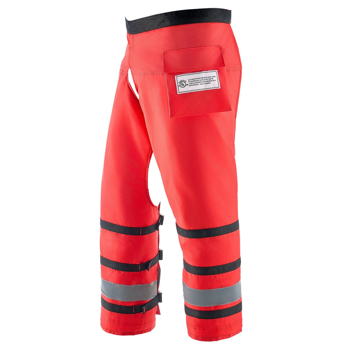 Chainsaw Chaps 39.7" Apron Style, Class D 8-Layer Cut-Resistant Protection, 420D Nylon, ASTM F1897-20 & F3325-20 Certified, Adjustable Waist 22"-48", Lightweight Ergonomic Forestry Safety Chaps
