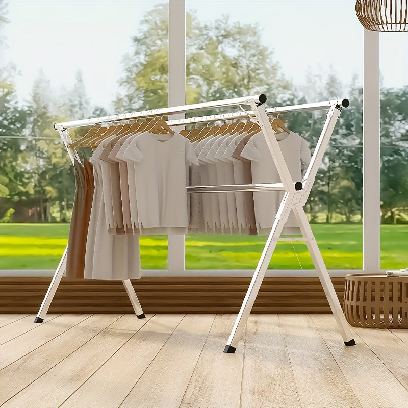 Stainless Steel Clothes Drying Rack 63" & 78.7" Retractable Foldable Heavy-Duty Laundry Drying Rack, Collapsible Indoor/Outdoor Clothesline with Adjustable Length for Balcony, Bedroom, and Laundry Room