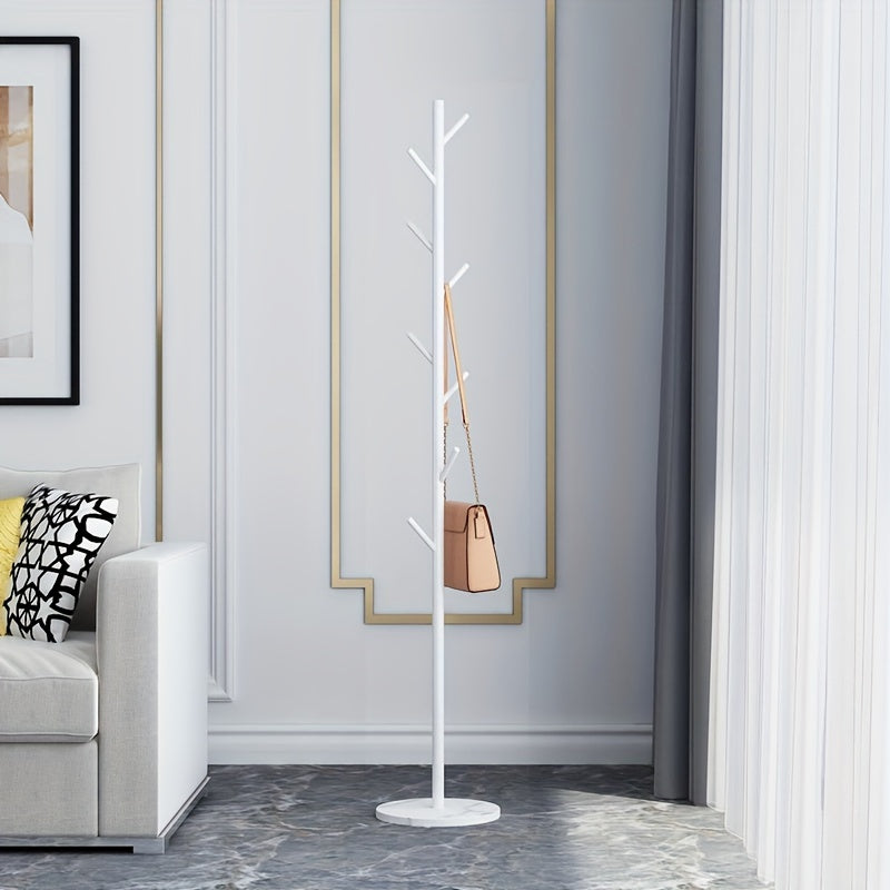 Clothes Rack Floor Standing Minimalist Marble Base Garment Rack Vertical Single Hook Coat Hanger Modern Bedroom Storage Shelf Golden Stand