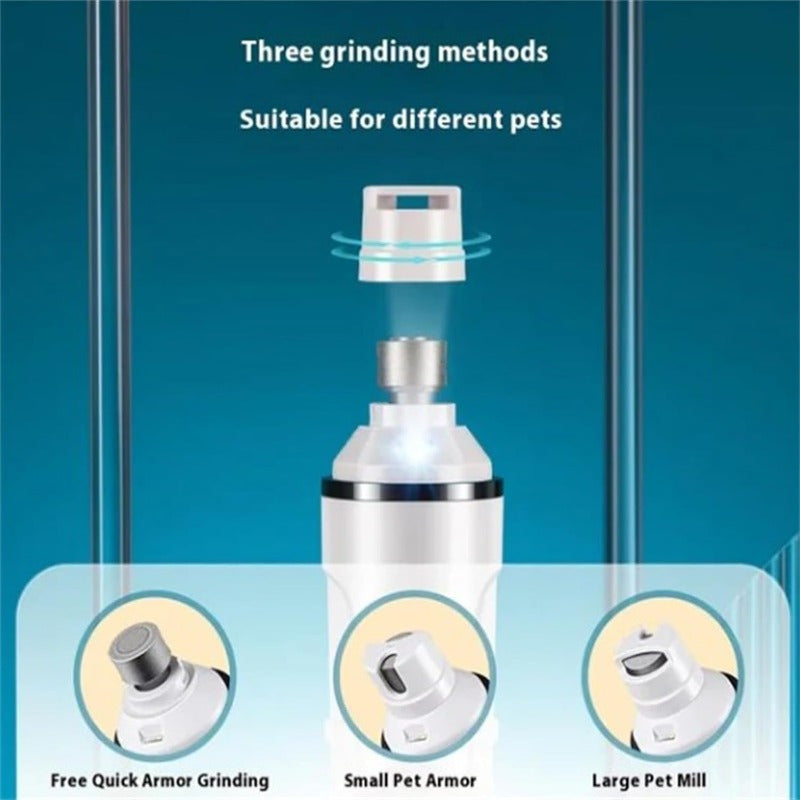 Rechargeable Pet Nail Grinder, Low Noise and Low Vibration for Dogs and Cats – USB Charging, LED Display, Safe Grooming Tool