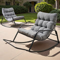 Extra Large Papasan Chair Outdoor Patio Rocking Egg Lounge Chair with Cushion for Deck Garden Camping – Comfortable Reading Chair, Available in 1-Pack & 2-Pack, Multiple Colors