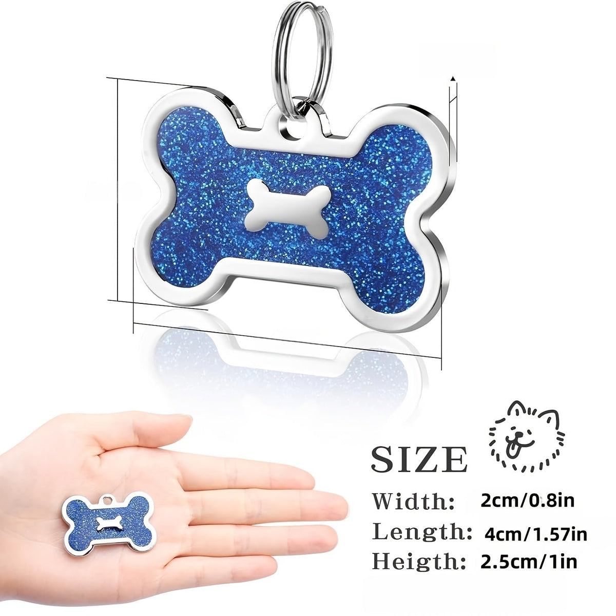 Personalized Pet ID Tag - Engravable Dog & Cat Collar Tag with Name, Phone & Info, Fits Small, Medium, & Large Dogs & Cats, 6 Colors, Durable Everyday Pet ID Tag for Safety & Style