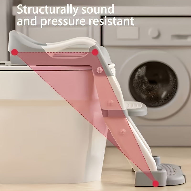 3-in-1 Portable Potty Training Toilet Seat Adjustable Height Collapsible Non-Slip Soft Padded for Home and Travel – Toddler Potty Chair Grey
