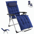 Zero Gravity Recliner Foldable Patio Chair – Removable Cushion & Cup Holder Tray for Beach Patio Poolside Outdoor Lounging