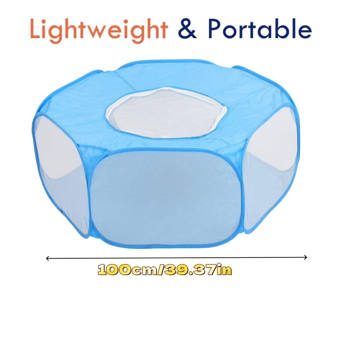 Portable Folding Small Pet Playpen Tent with Top Cover, Breathable Indoor Outdoor Enclosure for Guinea Pigs, Rabbits, Hamsters, Hedgehogs, Cats & Puppies, Lightweight Collapsible Pet Fence