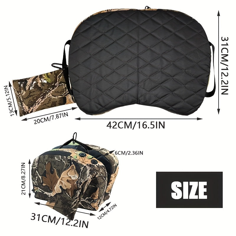 Foldable Heated Hunting Seat Cushion USB Powered Portable Warming Pad for Tree Stand, Ice Fishing, Camping, and Outdoor Use, Camouflage (Power Bank Not Included)