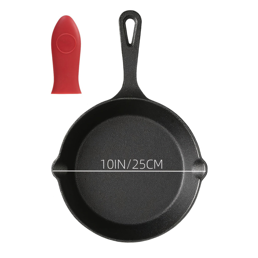 Cast Iron Cookware 6-Piece Non-Stick Set: Skillet, Dutch Oven, and Grill Pan Kit for Induction, Gas, Campfire, BBQ, Outdoor Cooking, and Kitchen