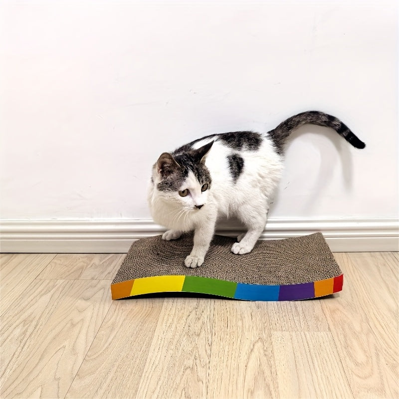 瓦楞猫抓板 – 耐用、不掉屑、高强度纸板猫抓垫，适合室内猫咪，让猫咪快乐并保护家具，经济实惠的宠物玩具