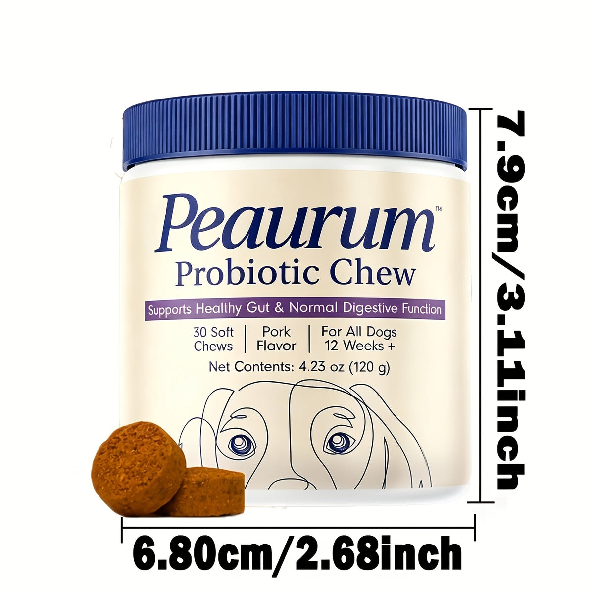 Probiotics for Dogs 60 Softgels Natural Plant-Based Formula Supports Gut Health, Digestion, and Seasonal Allergy Relief - 120g (1-Pack or 2-Pack)
