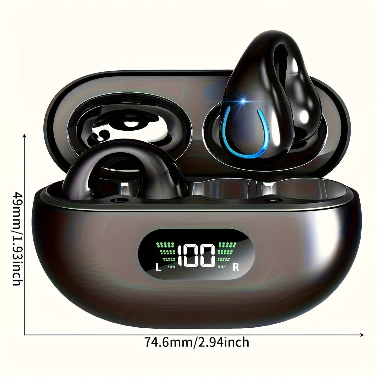 Open-Ear Wireless Earphones Bluetooth 5.4 TWS 360° Ambient Awareness ENC Clear Calls Touch Control All-Day Comfort Sport Fitness Earbuds Secure Fit Truly Open Design