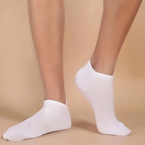 10/20/40-Pair Unisex Comfortable Short Socks - Solid Color, Breathable, One-Size - Black, White, Gray & Navy Blue Value Pack
