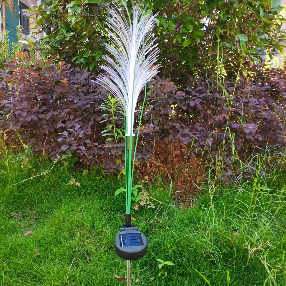 Solar Powered Golden Grass Garden Lights – Energy-Efficient Outdoor Decorative Stake Lights for Yard, Patio & Balcony, Ni-MH Battery, Semi-Flush Mount, Available in 1pc or 2pcs