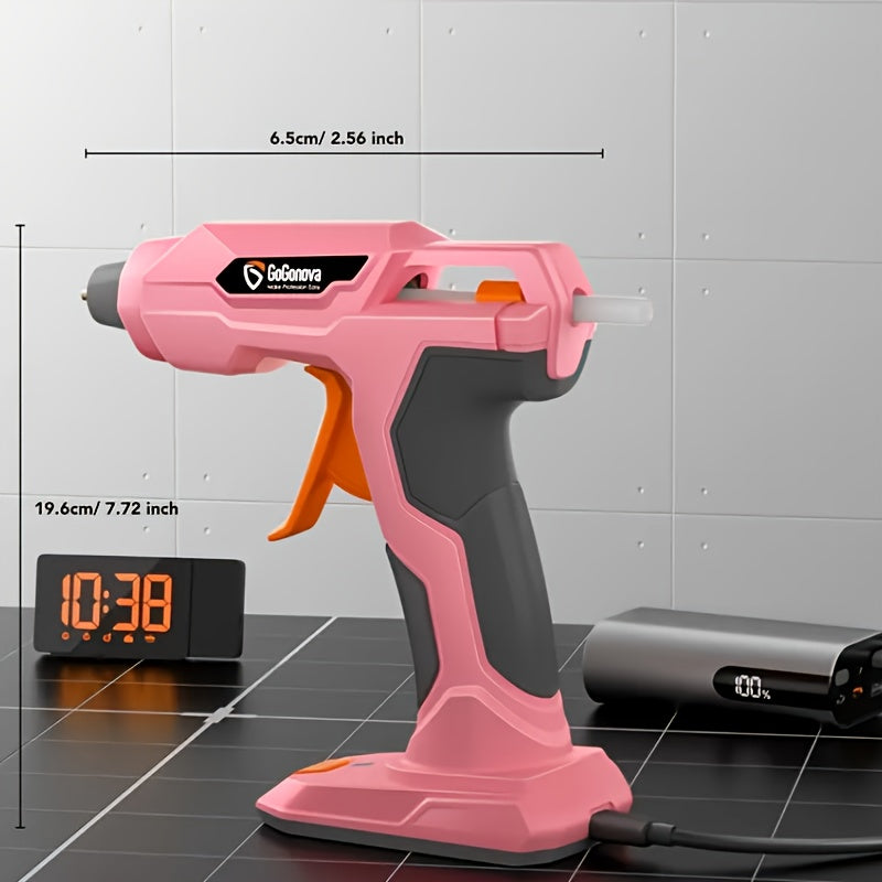 Cordless Hot Glue Gun, USB Rechargeable with 25 Glue Sticks – 20-Second Fast Heating, Anti-Drip Safety Design for DIY Crafts, Home Repairs, Plush Toy Restoration, and Handmade Projects – Pink, Grey, Blue