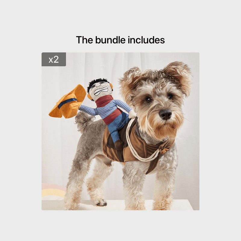 Halloween Dog Costume Cowboy Knight Riding Figure – Funny Quirky Transformation Pet Clothes for Golden Retrievers, Teddies & Medium to Large Dogs, Halloween Party Dog Outfit