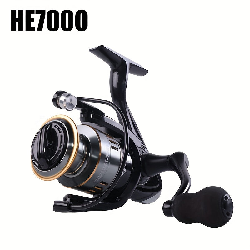 Spinning Fishing Reel HE1000-7000 Metal Spool Rocker Arm 5.2:1 Gear Ratio 22LB Max Drag Left/Right Interchangeable Smooth & Sensitive for Freshwater, Saltwater, Bass, Trout, and Carp Fishing