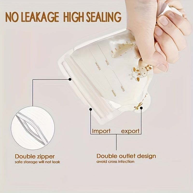 100-Pack 8oz Breast Milk Storage Bags with Pour Spout, Transparent Space-Saving Flat Profile Pre-Sterilized Breastmilk Bags for Breastfeeding Moms