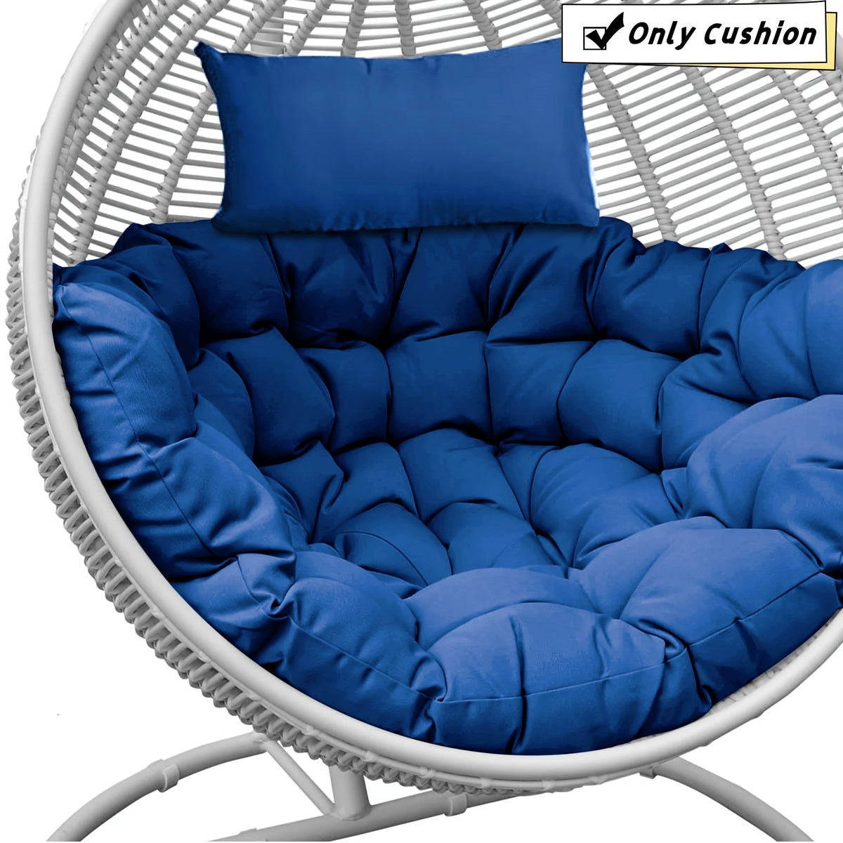 Egg Chair Cushion Only 45 In Thick Swing & Hammock Replacement Pad Water-Resistant 6D PP Cotton Removable Liner with Headrest Indoor & Outdoor Garden Patio – 8 Colors