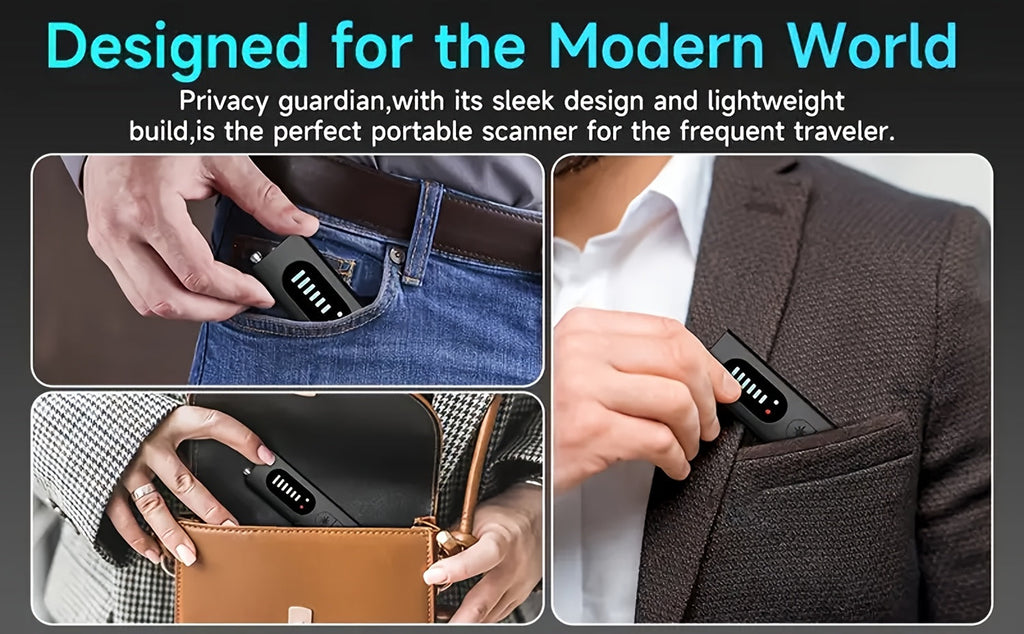 Hidden Camera Detector Anti-Spy RF Signal Scanner – Bug Detector, GPS Tracker & Listening Device Finder, Portable Rechargeable Multi-Function Security Sweeper for Travel, Hotel, Home, Office, Car