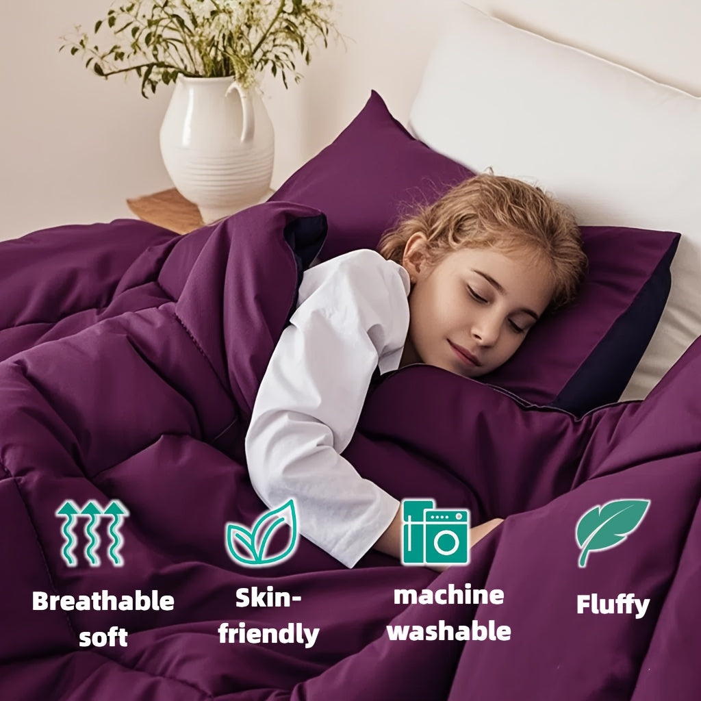 7-Piece Comforter Set, Queen/King Size – Soft Microfiber Pinch Pleated Bed-in-a-Bag with Comforter, Fitted Sheet, Flat Sheet & 4 Pillowcases, All-Season Bedding Set for Home & Dorm