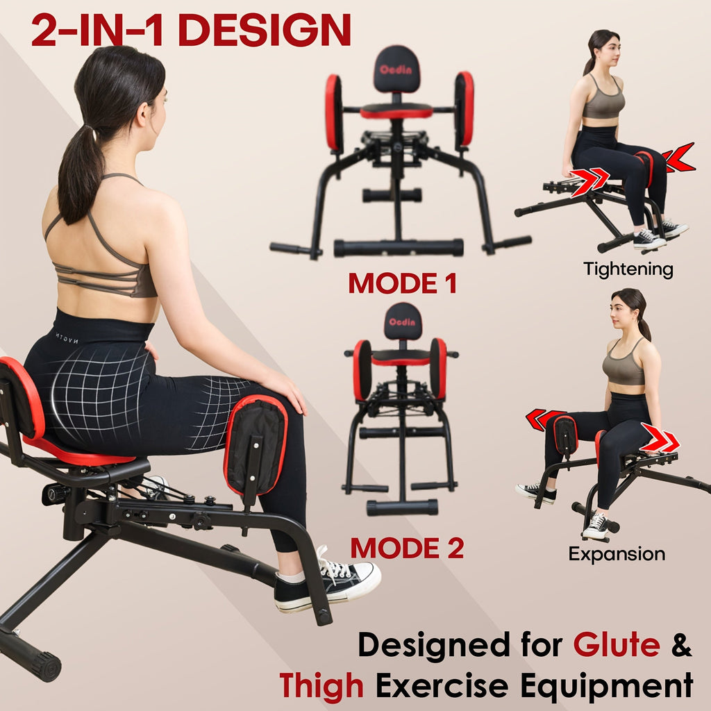 Hip Abductor Adductor Machine for Home Gym Double-Layer Resistance Adjustment Inner Outer Thigh Glute Workout System Leg Exercise Equipment