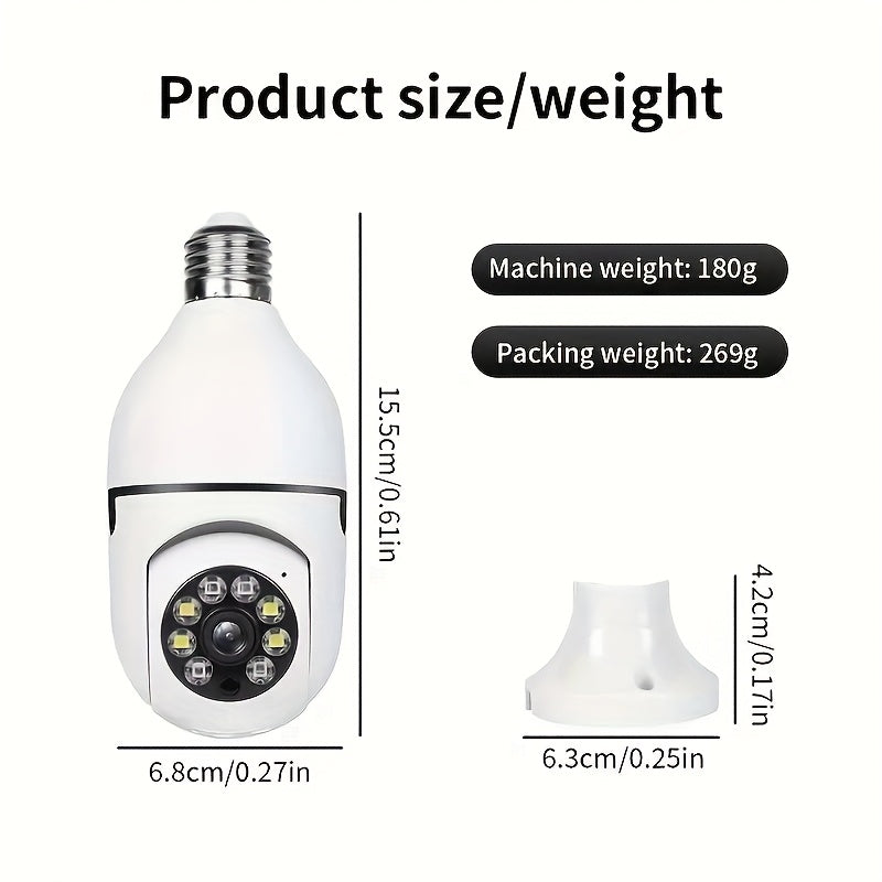 4-Pack 1080P HD WiFi Bulb Security Cameras – 360° AI Motion Tracking, Smart PTZ, PIR Night Vision, Dual Band 2.4G/5G WiFi, App Control, Wall Mount – Indoor Home Surveillance Camera System
