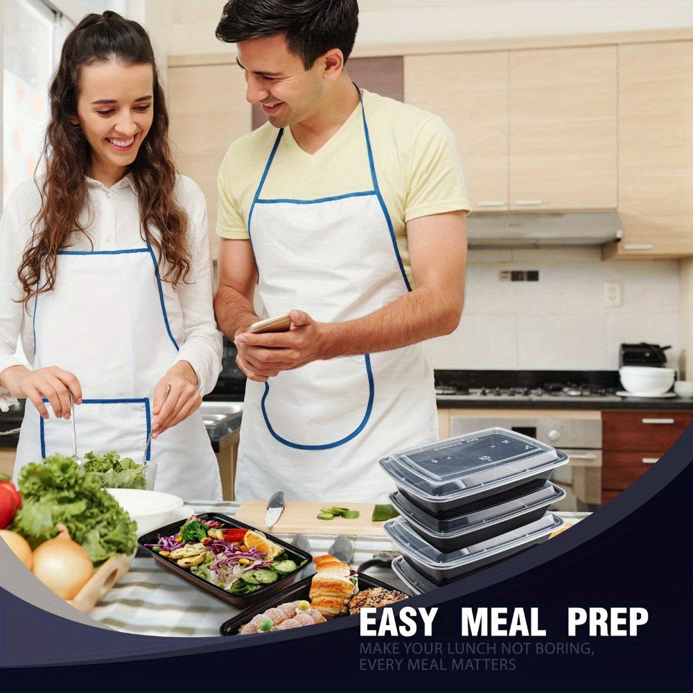 38oz Black Rectangular Meal Prep Containers 100/200 Pack Leakproof Stackable Disposable Food Storage Bento Box BPA Free Microwave, Dishwasher, and Freezer Safe for Takeout, Lunch, and Picnic