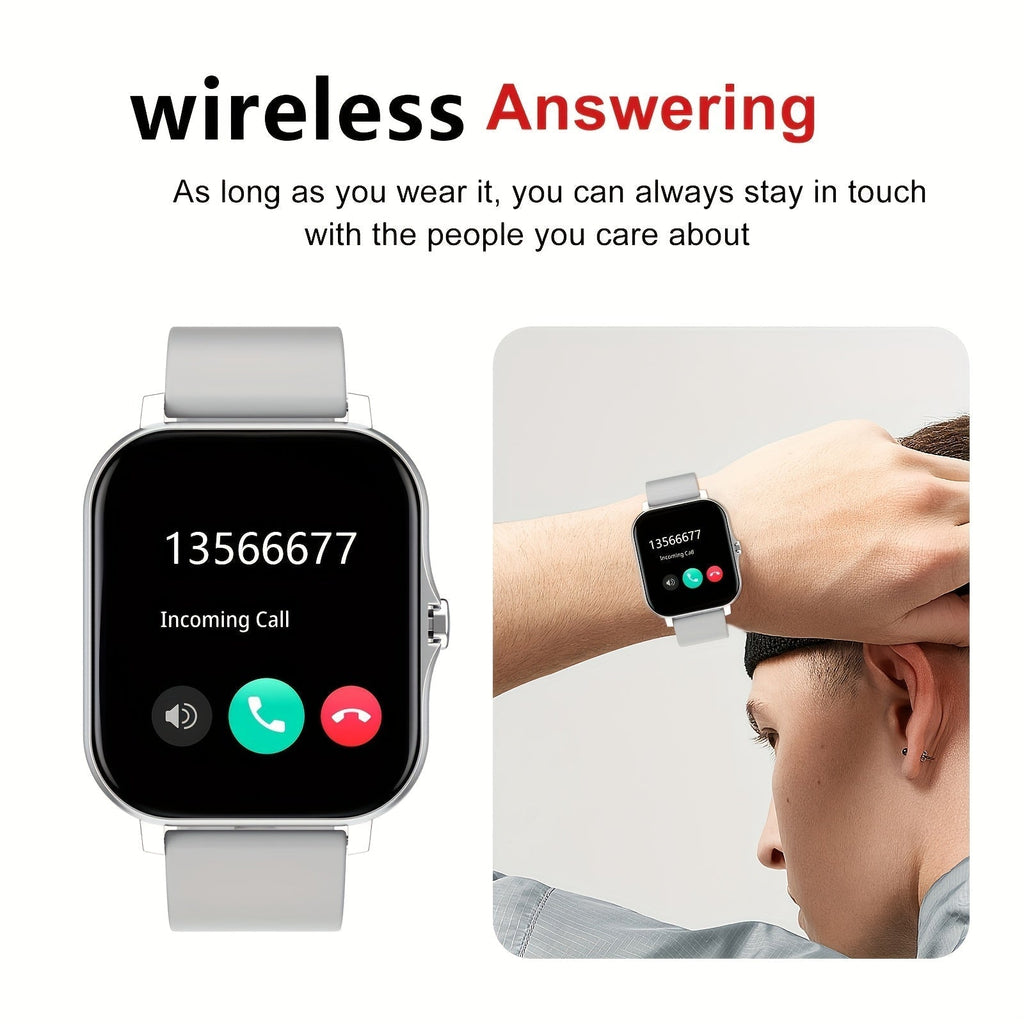 Large Screen Smart Watch, HD Voice Call, Fitness Tracker, Unisex, Compatible with iPhone and Android, Multiple Sports Modes, Heart Rate Monitor, Message Reminder, Outdoor Sports, Daily Wear, Holiday Gift