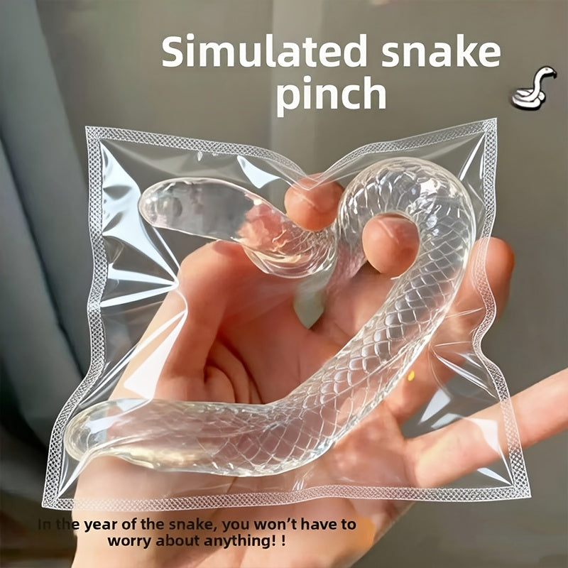 Squishy Snake Head Clip Fidget Pop Toy, Transparent TPR Slow-Rising Stress Relief Sensory Toy, Desktop Prank Novelty Gift for Kids Adults Ages 2+