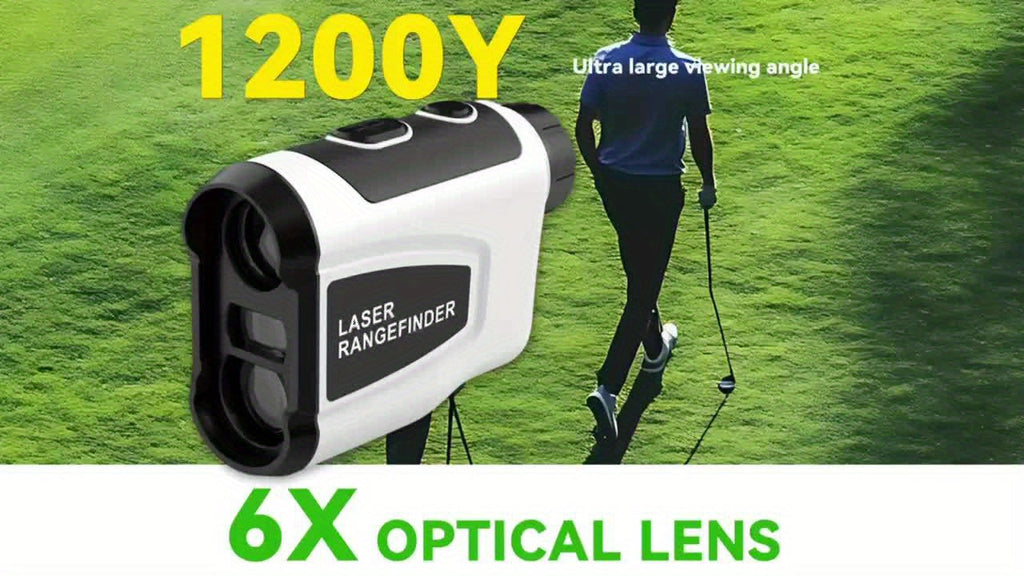 1200 Yard Laser Golf Rangefinder, 6X Magnification, Slope Switch, Pulse Vibration, Target Lock, Trajectory Compensation, Type-C Rechargeable for Golf and Hunting