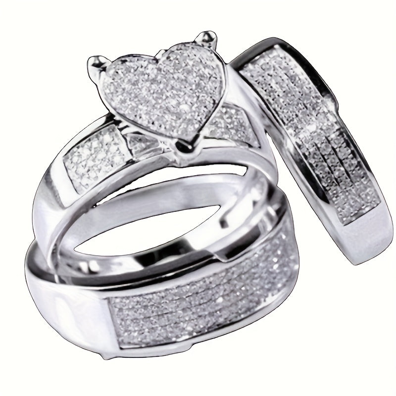 9-Piece Princess Cut Cubic Zirconia Bridal Wedding Ring Set for Women – Stackable Engagement Rings, Classic Jewelry Gift for Girlfriend & Wife