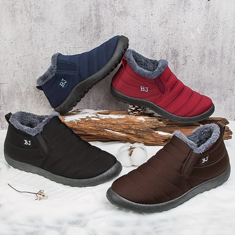 Women's Winter Ankle Snow Boots - Warm, Waterproof & Stylish - US 5.5–12 - Fern Green, Orange, Fluorescent Green, Brown, Red, Black, Blue & Grey