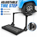 Folding Tire Step Heavy Duty Steel for Truck SUV RV & Pickup, 350lbs Capacity, Adjustable Height & Width Fits 10"-14" Tires, Anti-Slip Surface, Rubber Bumpers – Roof Rack Access & Vehicle Maintenance
