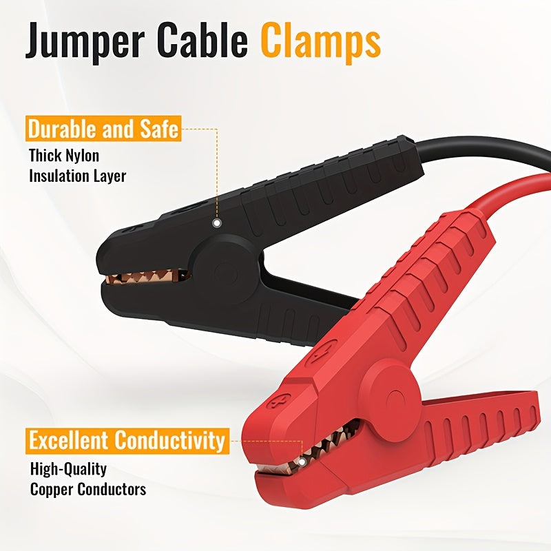 DeWalt Compatible Car Jump Starter Booster Cables with Adapter for DeWalt 20V Battery, Portable Automotive Jumper Cables for Car Jump Starting, Battery Not Included