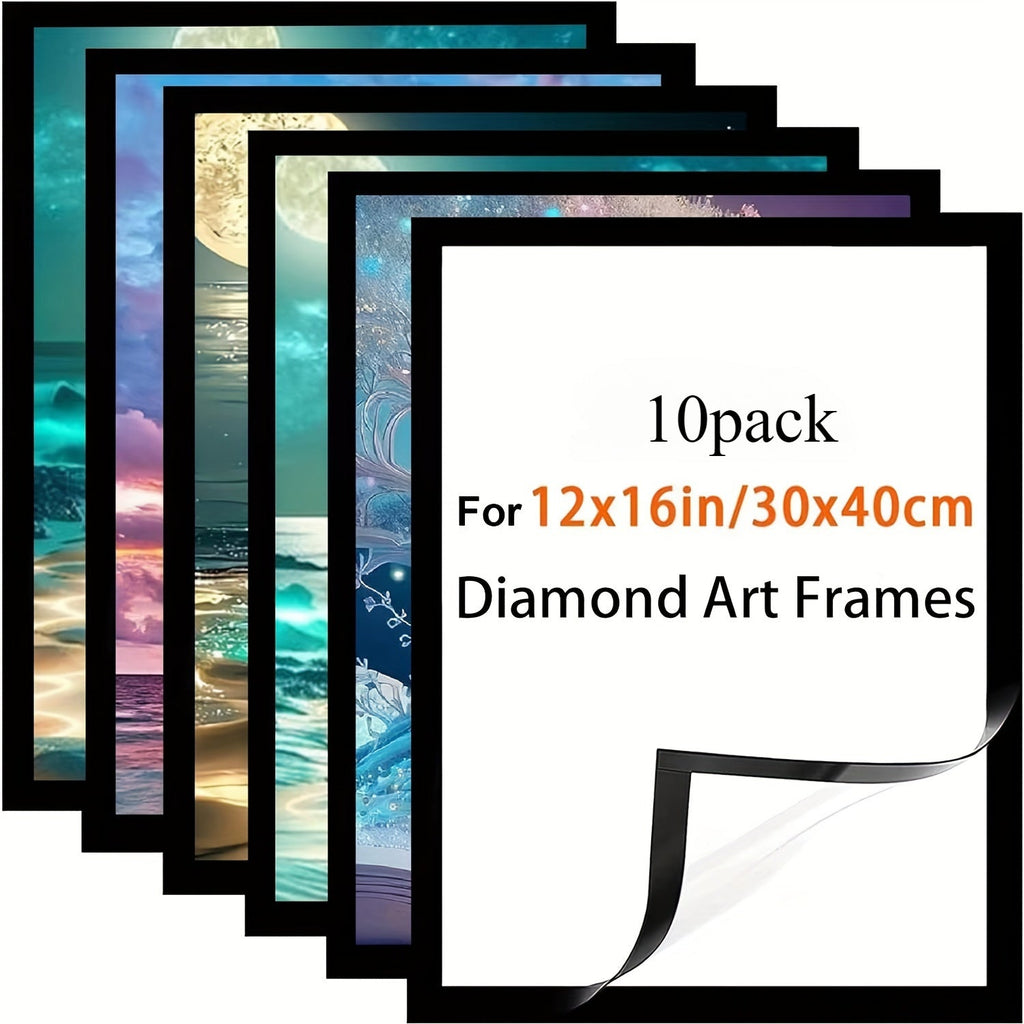 10-Pack Diamond Magnetic Art Frames 12x16 Inch Self-Adhesive Lightweight PVC for Photos Posters Artwork on Walls and Windows Home Office Decor Holiday Display