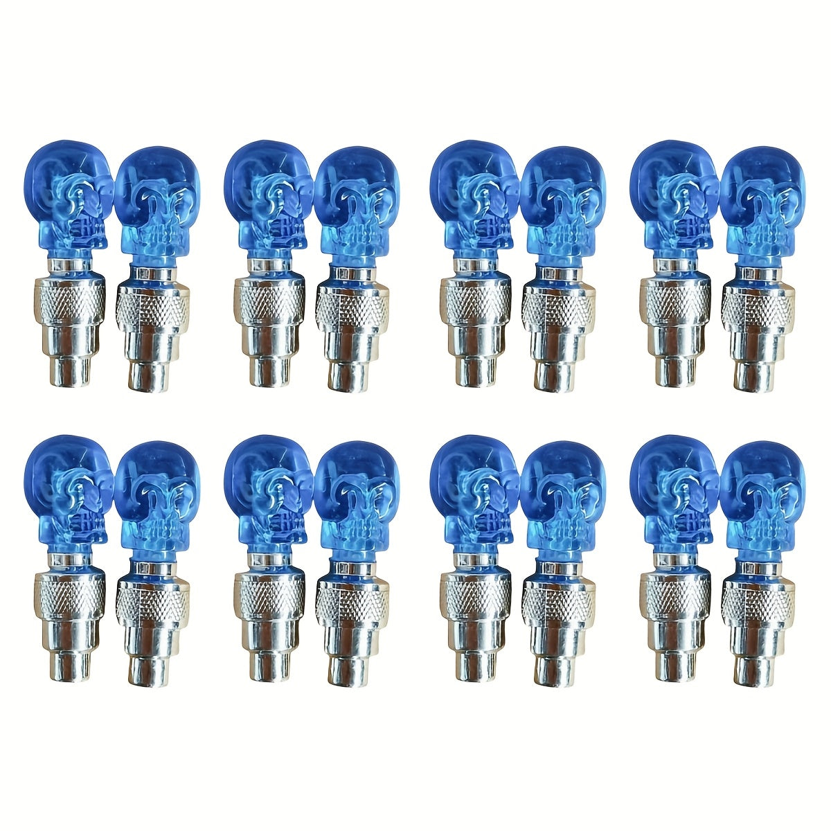 LED Tire Valve Stem Caps with Breathing Light & Running Horse Effect, 4/8/16pcs Glow Wheel Valve Core Caps for Car, Motorcycle, Bike – Wind Fire Wheel Light, UV & Explosion Proof – Green/Red/Blue Skeleton