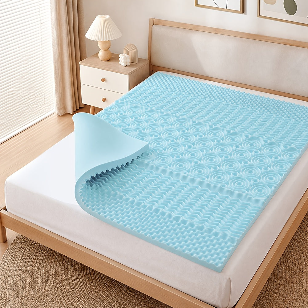 Memory Foam Mattress Topper 5-Zone Gel, Breathable Ventilated Stain Resistant, 1.5"/2"/3"/3.8" Thickness, Fits All Mattress Sizes, Pressure Relief Cooling Bed Topper for Better Sleep, Blue