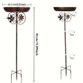 Metal Outdoor Bird Bath and Feeder Set, Sunflower Design, 5-Claw Stake Base, Weather-Resistant Garden Decor for Backyard, Courtyard, Terrace, and Patio