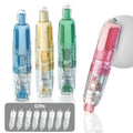 Retractable Correction Tape with Refills – Mess-Free Instant Error Correction for School, Office & Home, 1pc + 2 Refills or 4-Pack + 8 Refills, Smooth Dry Correction Tape Back to School Supplies