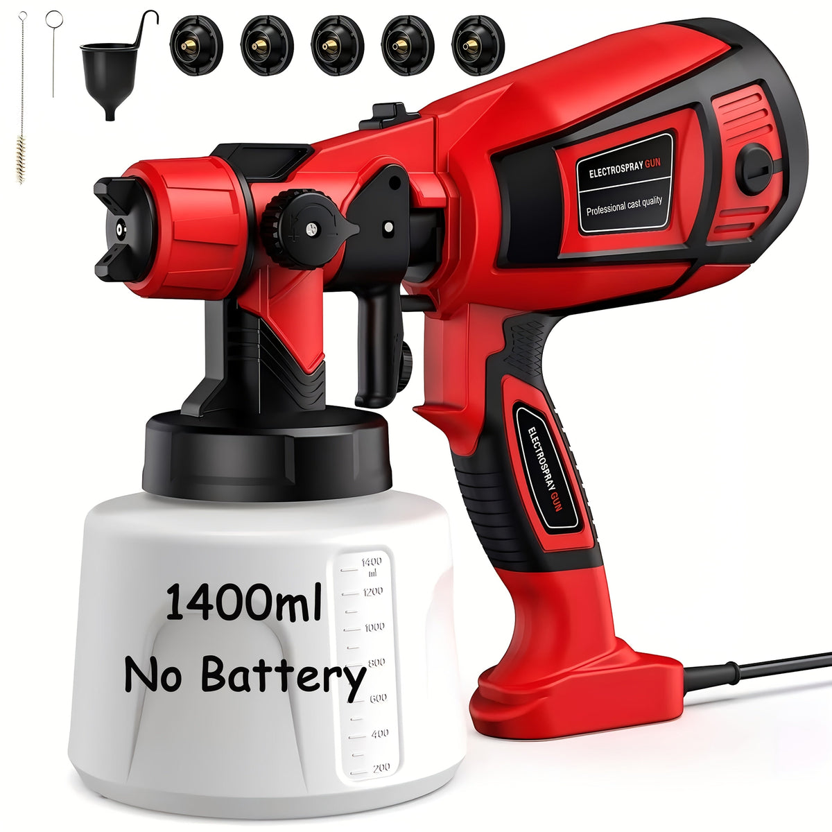 HVLP Electric Paint Sprayer – Airless Spray Gun with 3 Patterns, 27oz Container, Easy Clean for Houses, Furniture, Cabinets, Fences, Walls, Cars & DIY Projects