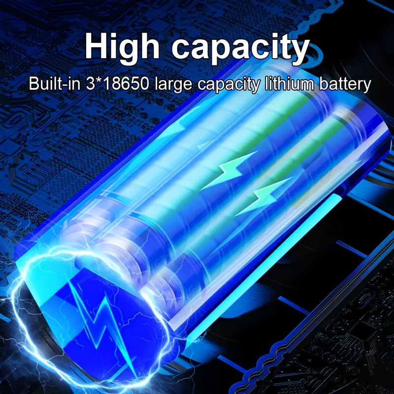 1800 Lumen USB-C Rechargeable LED Flashlight, 8 Modes, Zoomable Beam, COB Tail Light - Tactical Flashlight for Camping, Emergency, Outdoor, and Home Use