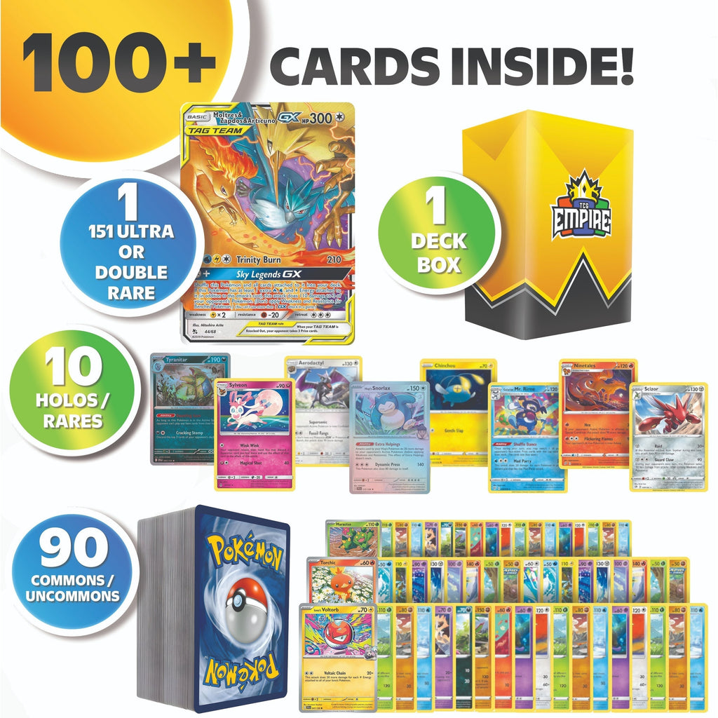 Pokémon 151 Classics Bundle 100+ Authentic TCG Cards – 1 Guaranteed Ultra or Double Rare from the Original 151 | Charizard Pikachu Mewtwo | Holos & Rares Included | Gift for Kids & Collectors