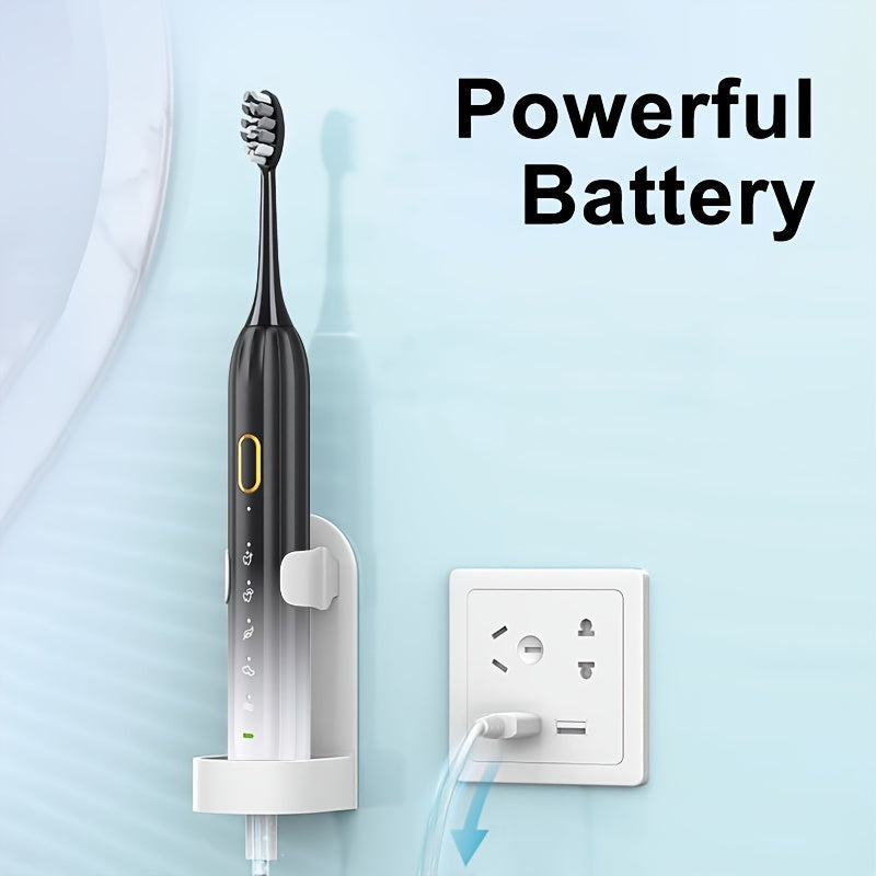Sonic Electric Toothbrush IPX8 Waterproof USB Rechargeable with 5 Replacement Brush Heads, Smart Timer, Metal Shaft, for Adults, Men, Women, Couple Style, Rechargeable Oral Care