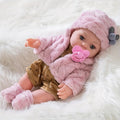12-Inch Reborn Baby Doll with Pink Plush Outfit, Hat, Socks, and Pacifier, Realistic Newborn Soft Body Baby Doll Toy for Girls, Toddlers, Kids, Birthday, Christmas, Holiday Gift