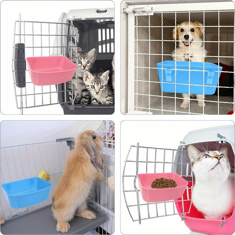 Bird Cage Hanging Feeder 6-Pack - Universal Plastic Food & Water Container, Bath Water Bowl for Parrots, Budgies, Canaries & Small Birds, Clip-On Cage Feeder Cups (Random Colors)
